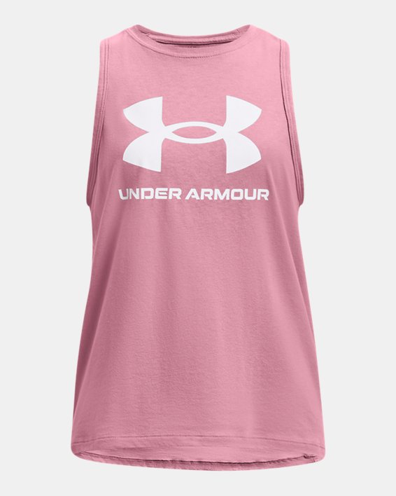 เสื้อกล้าม UA Sportstyle Logo สำหรับเด็กผู้หญิง in Pink image number 0
